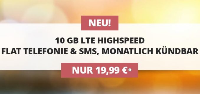 PremiumSIM: Allnet-Flat Mit 10 GB LTE Für 19,99 Euro Mtl.