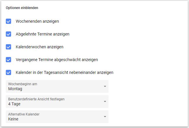 Google Kalender (Web) Zeigt Auf Wunsch Die Kalenderwoche An