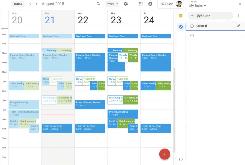 Google Kalender Mit Schnellzugriff Auf Andere Google-Dienste