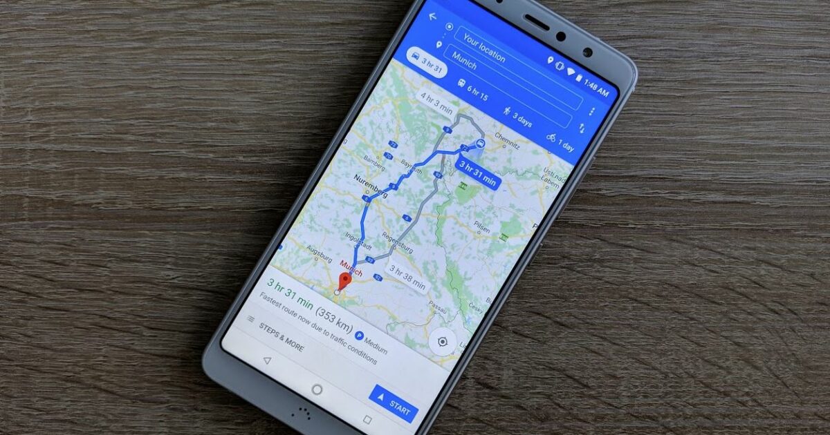 Google Maps Header