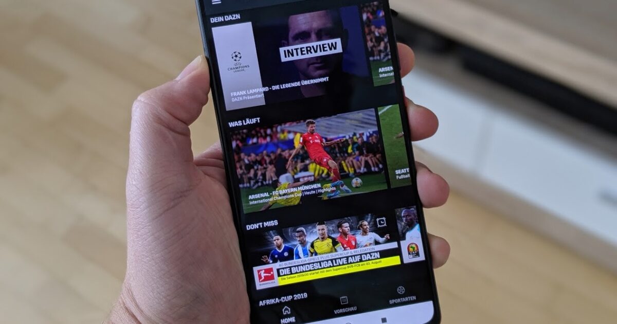 DAZN App Header 2019