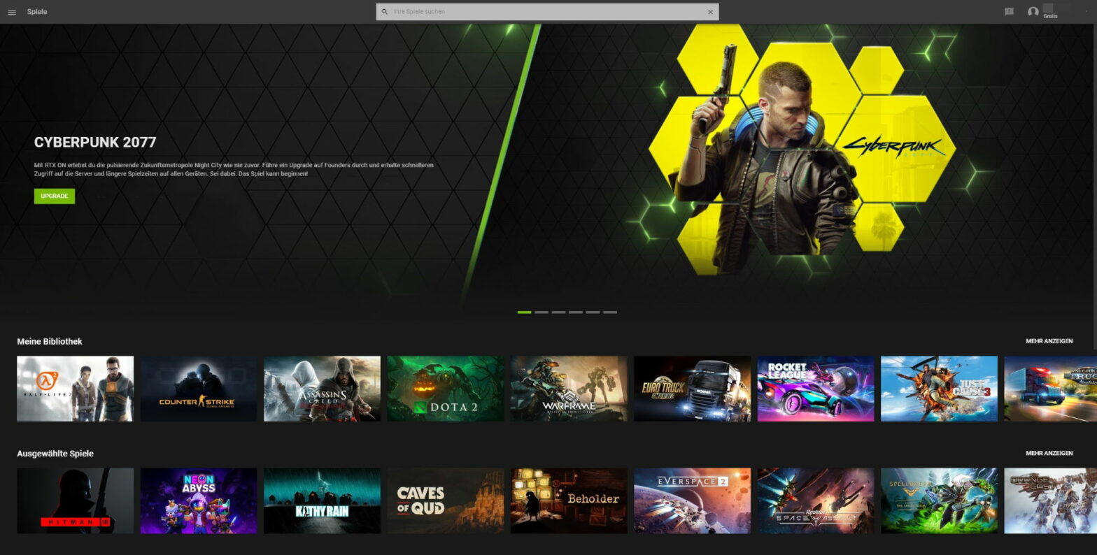 Nvidia Geforce Now Web Chrome Screenshot