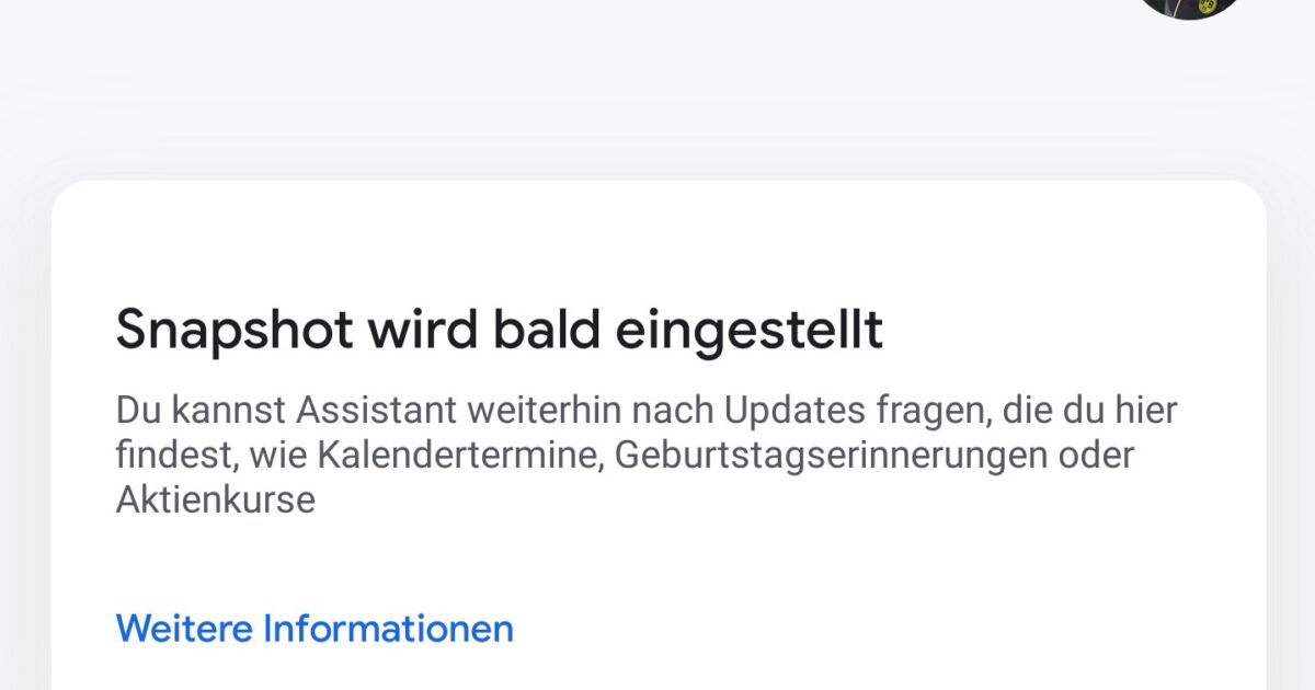 Google Assistant Snapshot Ende